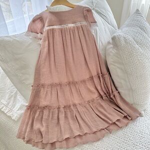 Spring Pink Ruffled Dress 🎀